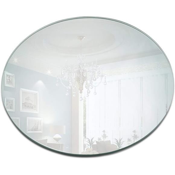 10 Inch Round Mirror Candle Plate Set of 12 - Rounded Edge 1.5 mm -Round Mirrors - Picture 1 of 7